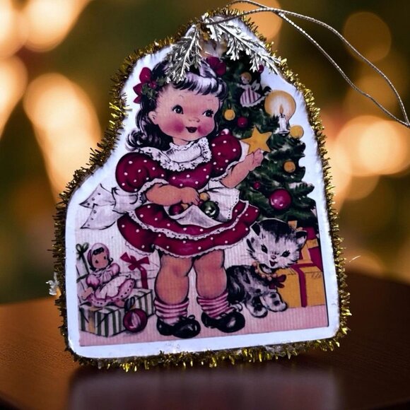 Set Of 7 Vintage-Inspired COKE Christmas Ornaments With Glitter Trim & Retro Des - Picture 6 of 9